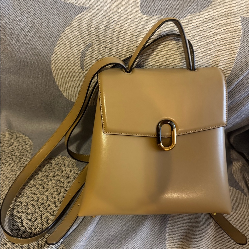Charles & Keith Tan Backpack with Gold Accent